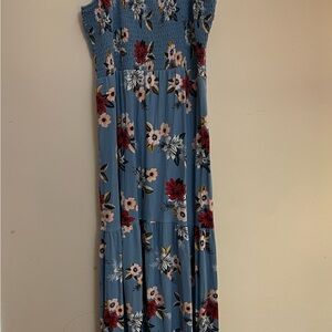 Floral Blue Maxi Dress
